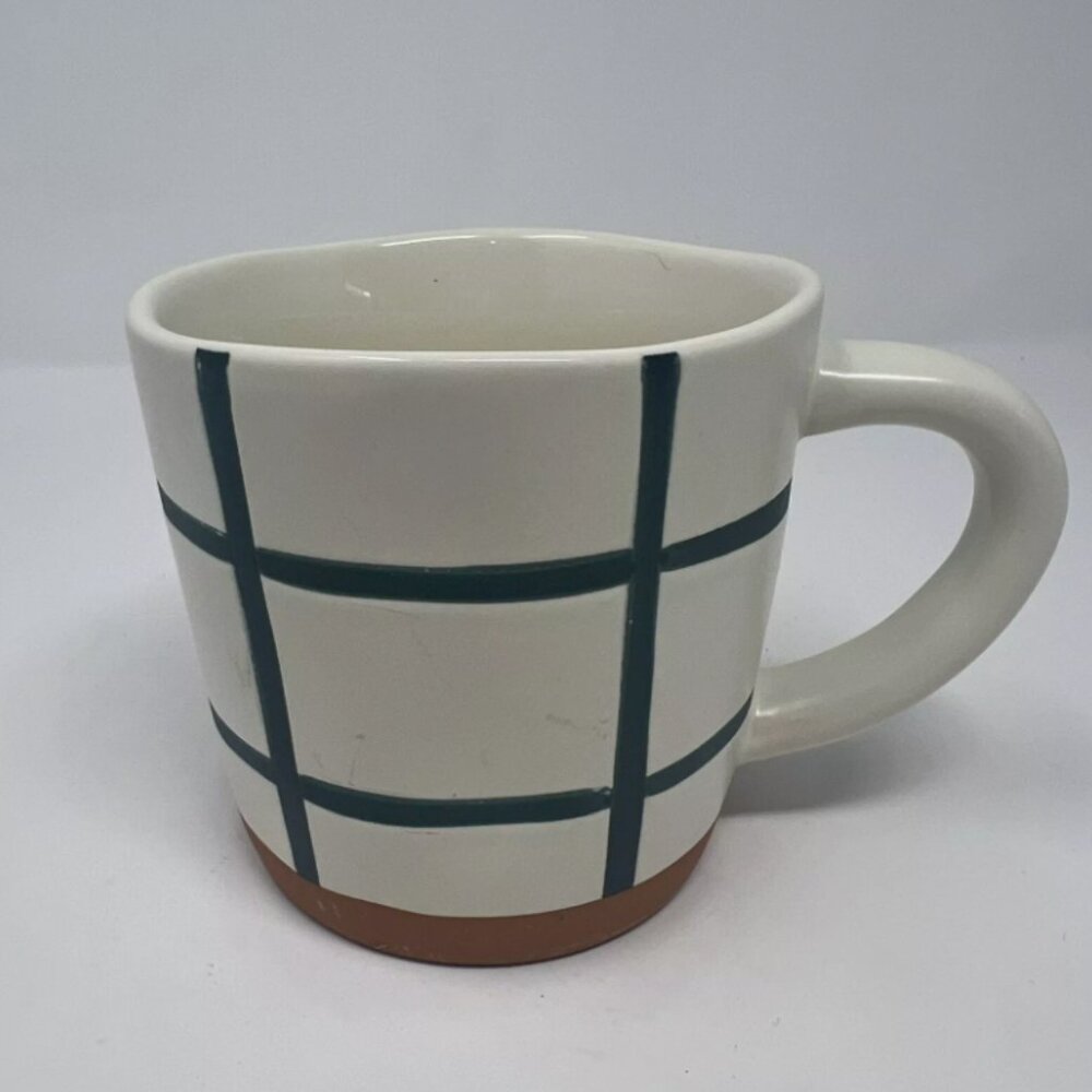 Heath & Hand x Magnolia (Joanna Gaines): Blue Grid Stoneware Mug Terracotta 12oz